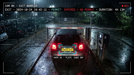 A night-time exit with a supplied duration and permit-status annotation.