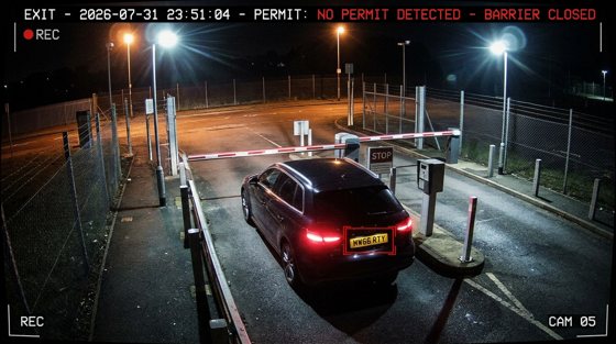 A night-time exit with a supplied no-permit annotation.