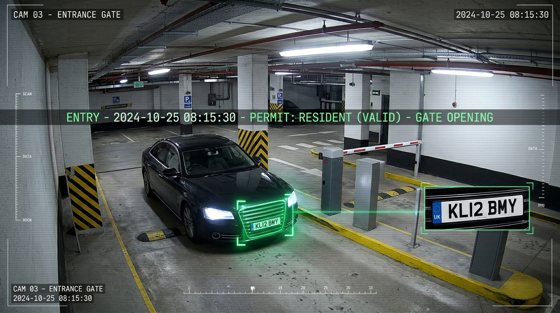 An underground resident entrance with a supplied plate-reading inset.