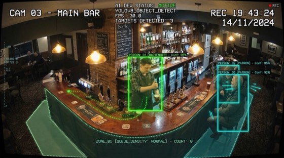 Illustrative hospitality camera view